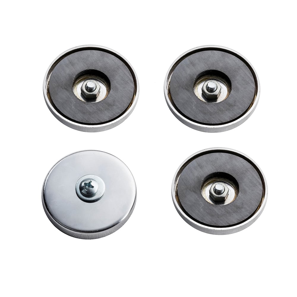 50-60lb Pull Test Magnet with Screw, Bolt, and Washers, 2 pairs