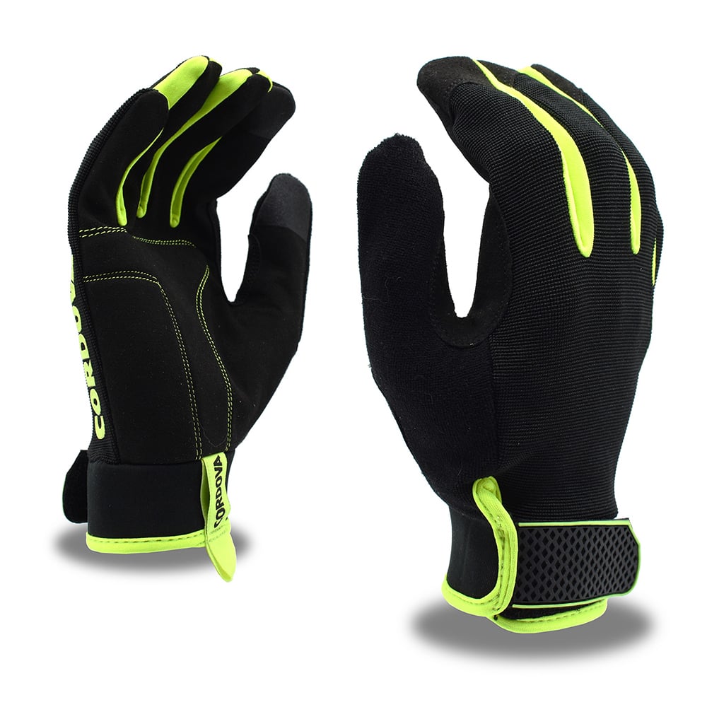 Hi Vis Utility™ Padded Touchscreen Gloves with Hi-Vis Green Trim, 1 pair