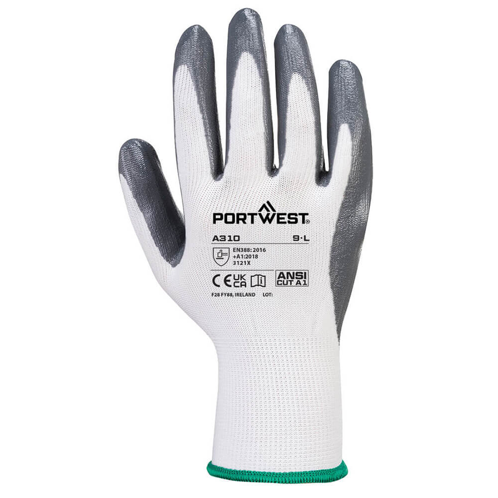 Portwest A310 Series Nitrile Palm Dipped, Flexo Grip Gloves, 1 pair