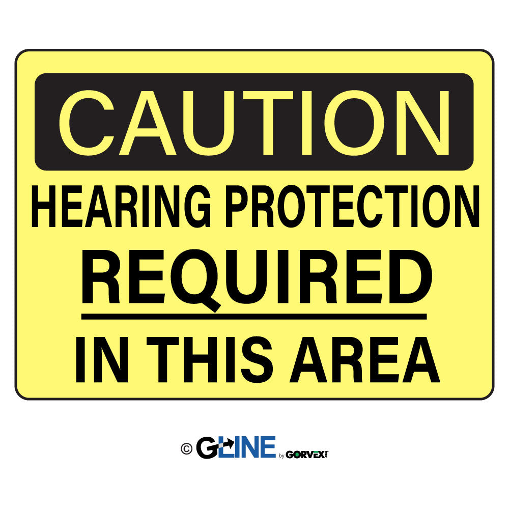 Hearing Protection Required in This Area - Caution Sign