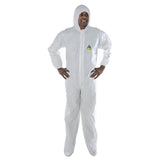 DEFENDER™ Microporous Coverall with Elastic Hood, Waist, Ankle + Boot, 1 case (25 pieces)