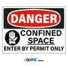 Pictogram Confined Space  Enter by Permit Only - Danger Sign