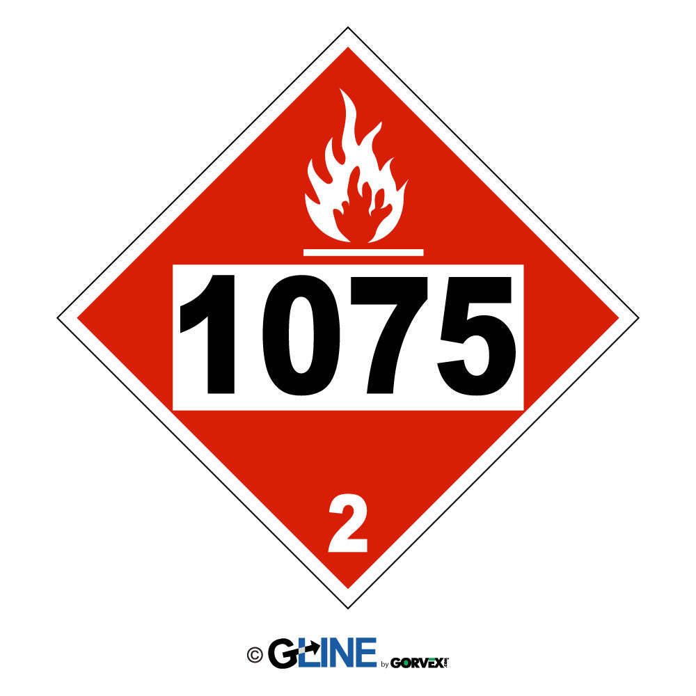 1075 Butane LPG Liquefied Petroleum Gas Propane - Class 2 DOT Placard