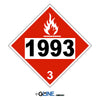 1993 Flammable Liquid, Combustible Liquid - Class 3 Placard