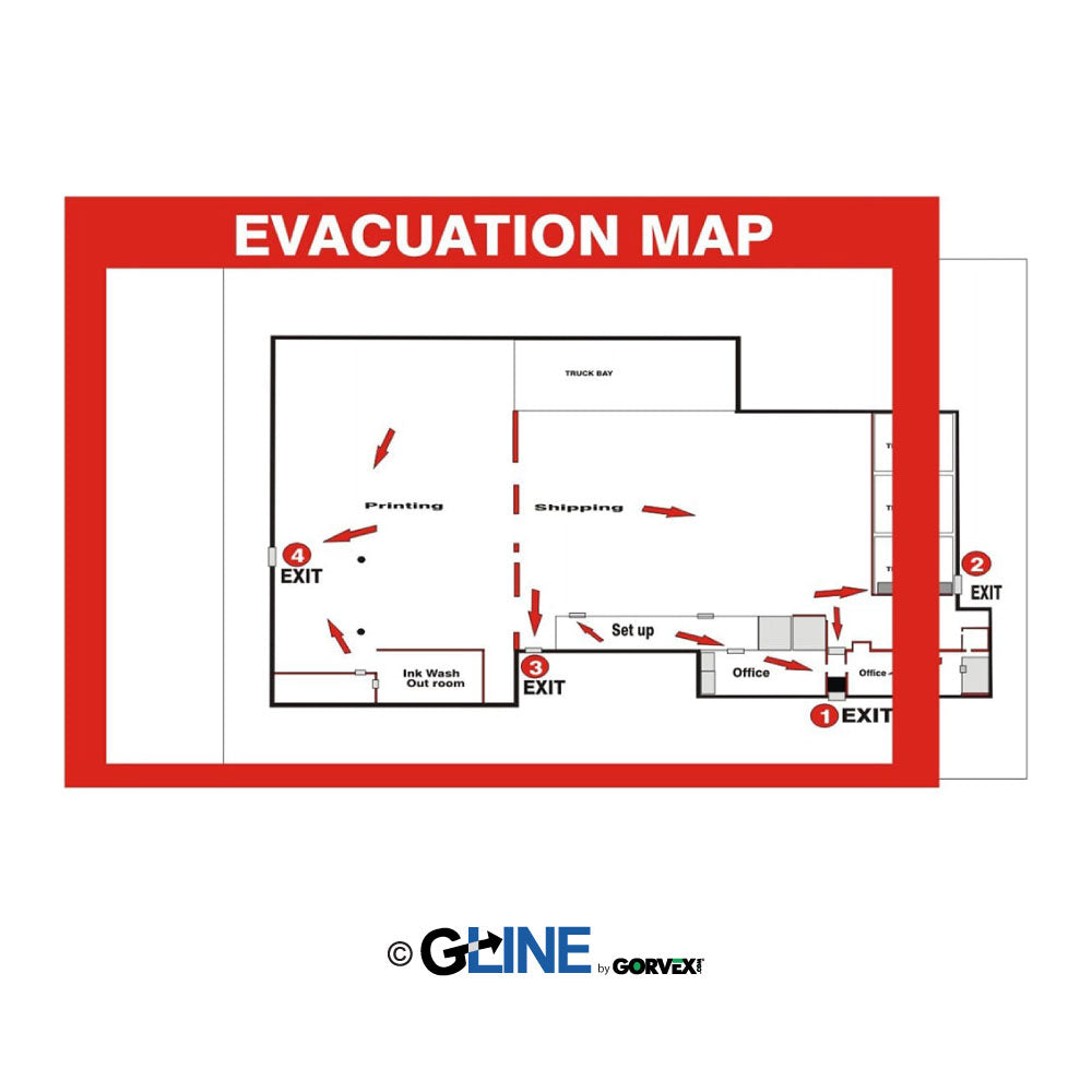 Glow Evacuation Map Holder for 11"X17" Map - General Sign