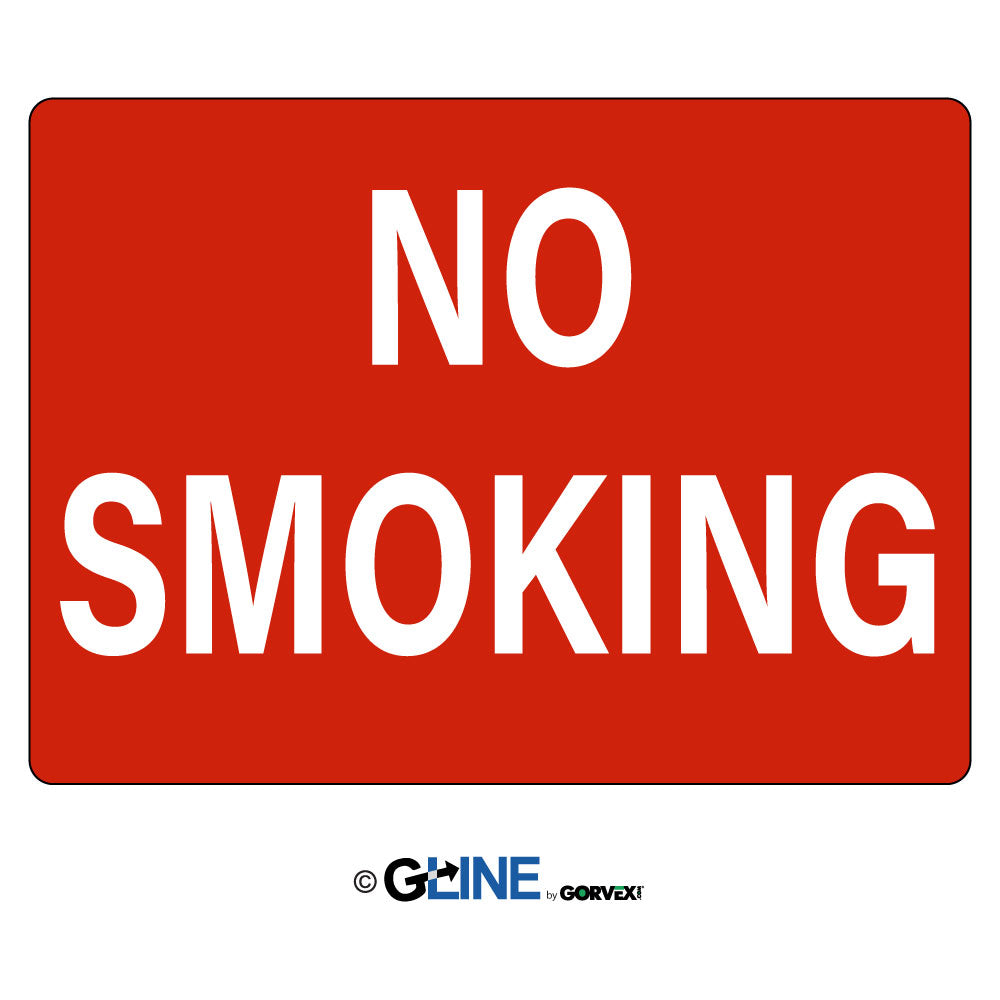 No Smoking Sign (White on Red) - General Sign