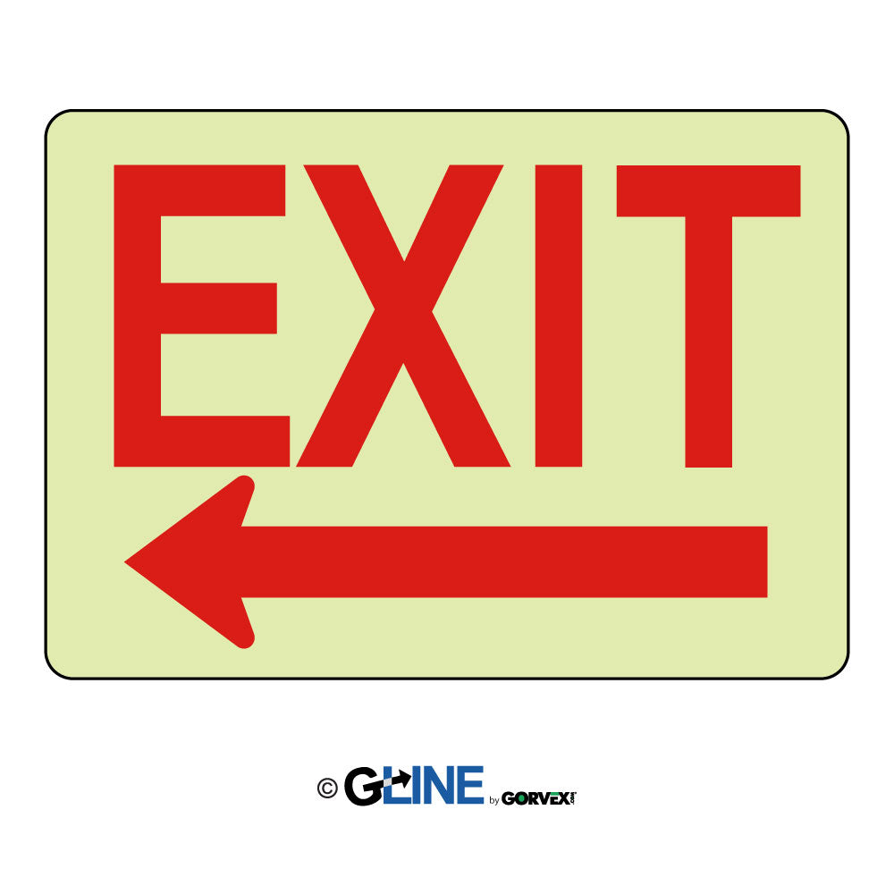 Exit Left Arrow Sign Glow