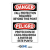 Fall Protection Required Beyond This Point Peligro Proteccion De Caída Sign