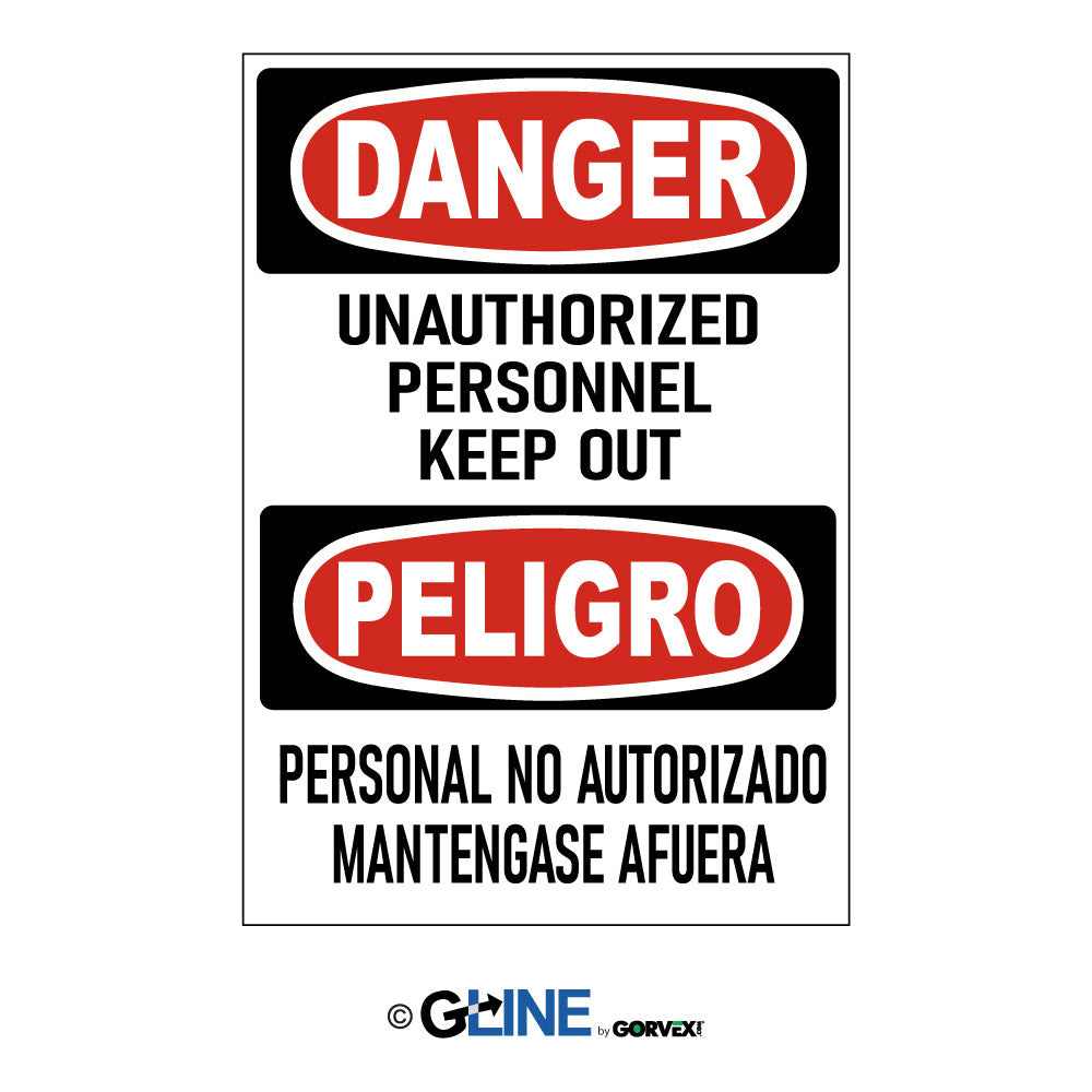 Unauthorized Personnel Keep Out Peligro Personal No Autorizado Sign