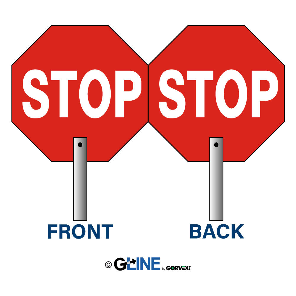 Stop Stop Paddle Sign - 10 Inch Wooden Handle