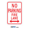 No Parking Fire Lane Dual Arrow -  Parking Control Sign, 18x12, Aluminum