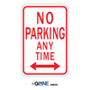 No Parking Any Time Dual Arrow - Parking Control Sign, 18x12, Aluminum EGP Reflective