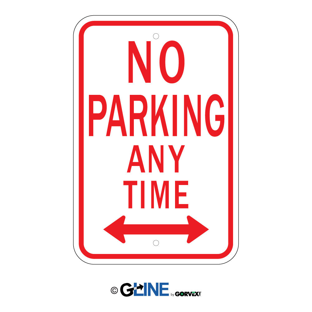 No Parking Any Time Dual Arrow - Parking Control Sign, 18x12, Aluminum EGP Reflective