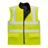 Portwest US469 Hi Vis Reversible Bodywarmer Vest with Zip Closure