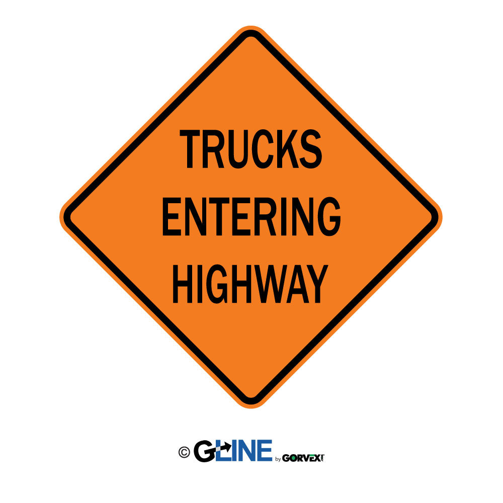 Trucks Entering Highway - Warning Traffic Sign