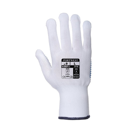 Portwest A110 Series Seamless Lined, PVC Polka Dotted Gloves, 1 pair
