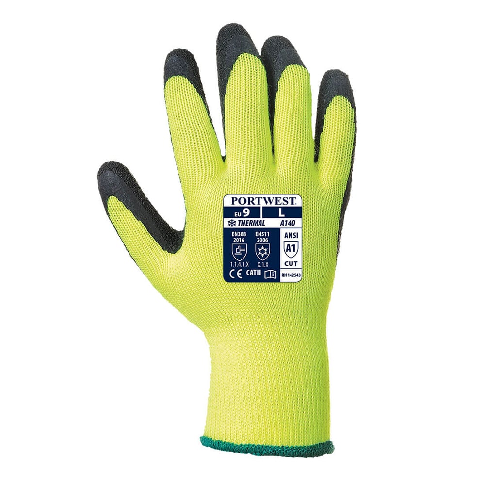 Portwest A140 Series Crinkle Latex, Thermal Grip Gloves, 1 pair