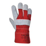 Portwest A220 Series Knuckle-Protected, Premium Chrome Rigger Gloves, Red, XL, 1 pair