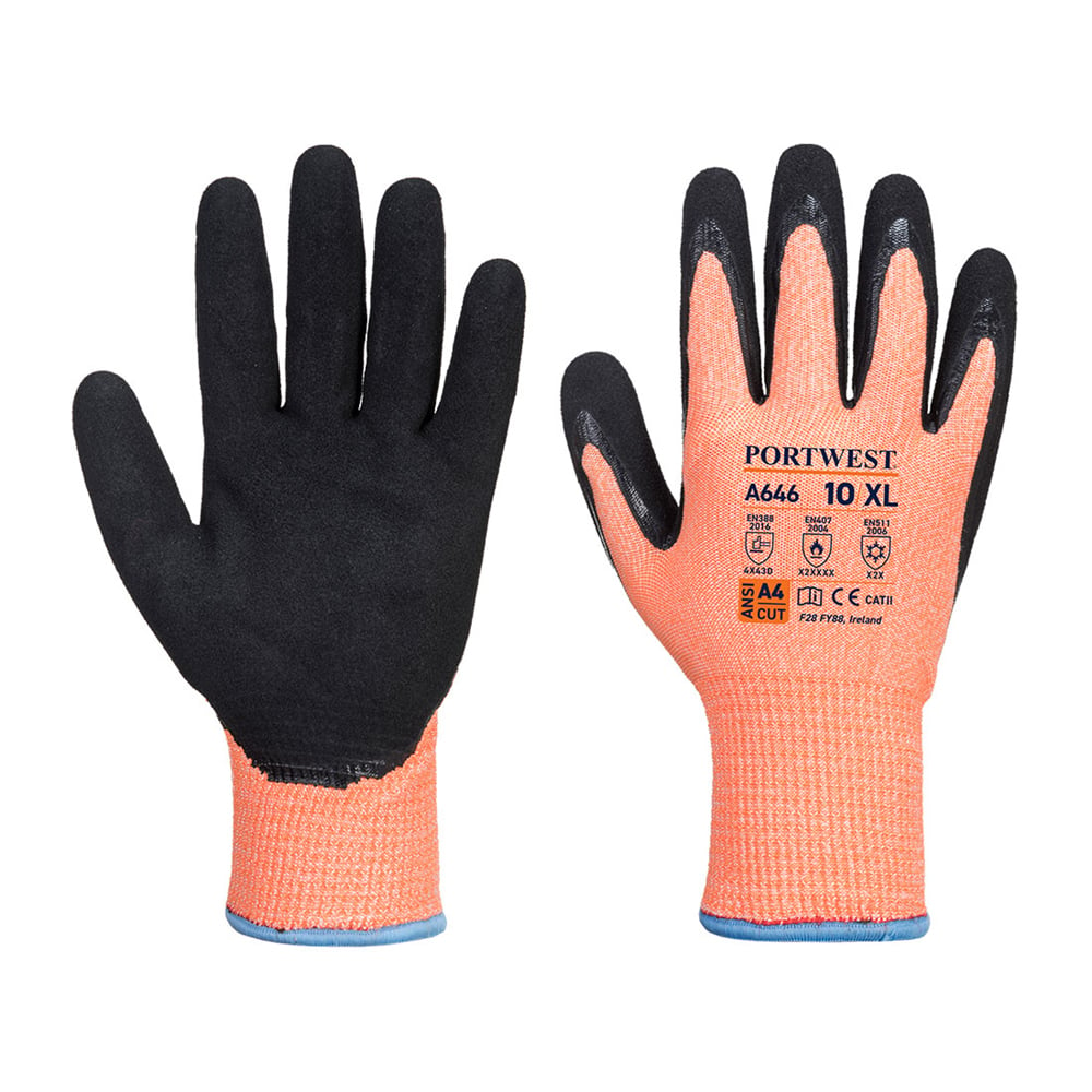 Portwest A646 Series Vis-Tex HR Cut Winter Gloves, 1 pair