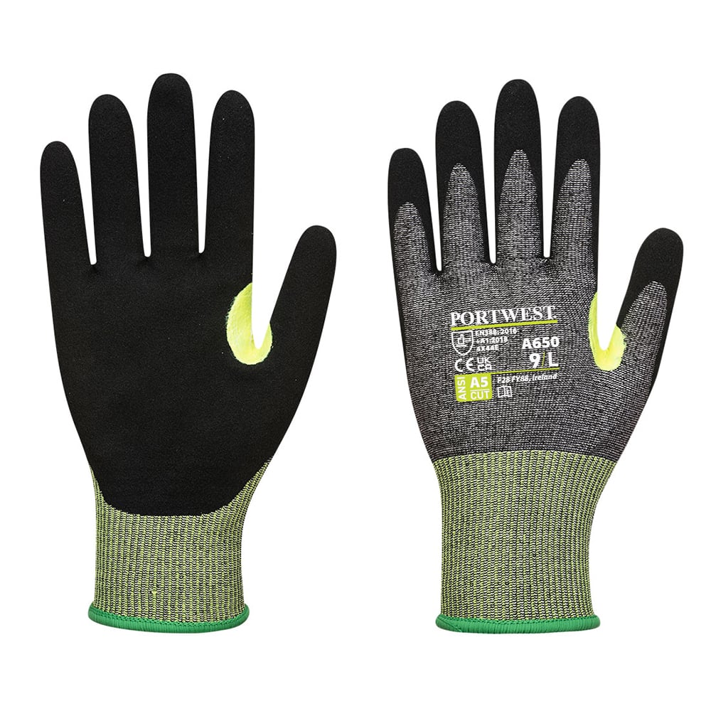 Portwest A650 CS VHR15 15-mil Cut Level A5 Nitrile Foam Glove, 1 pair
