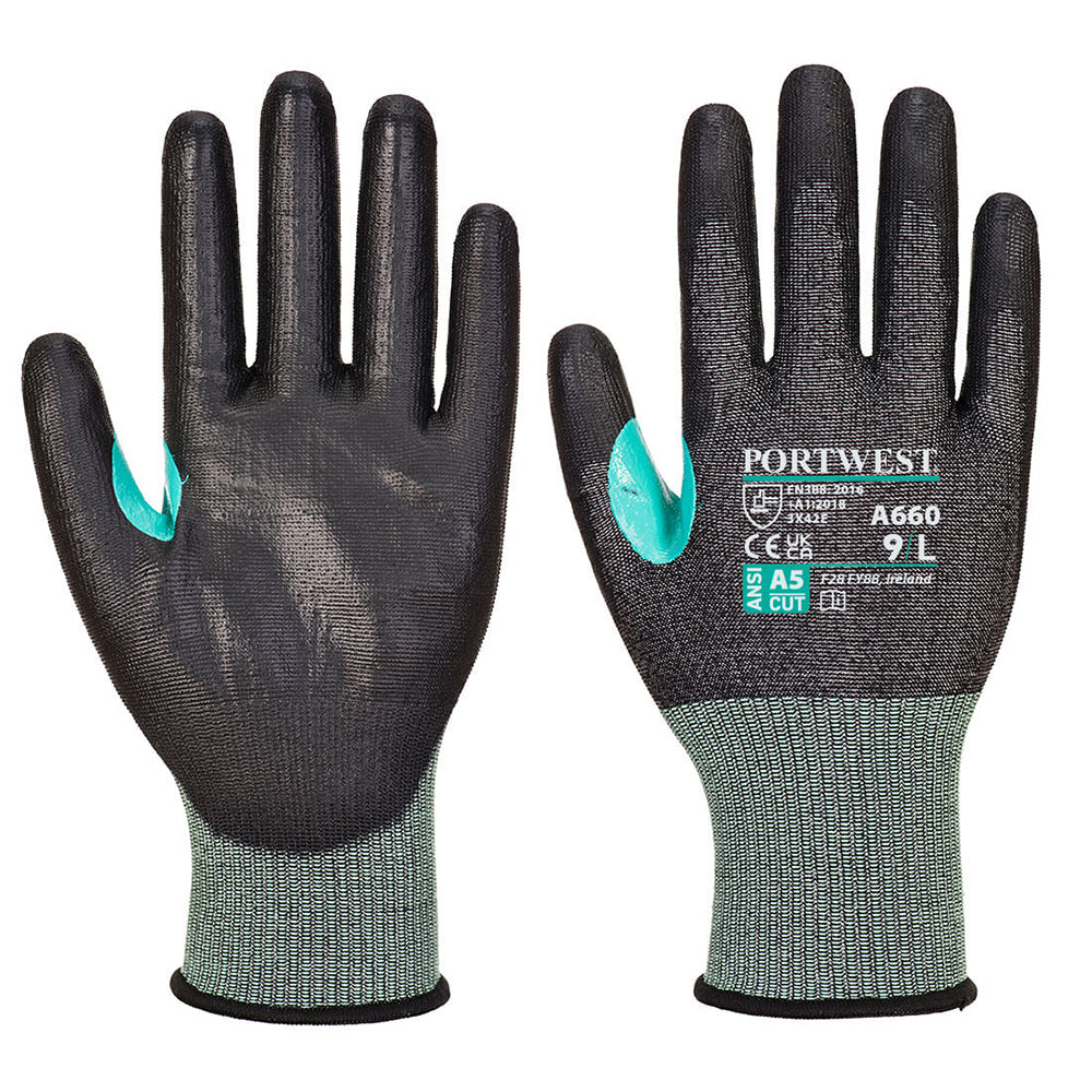 Portwest A660 CS VHR18 Cut Level A5 PU Palm Glove, 1 pair