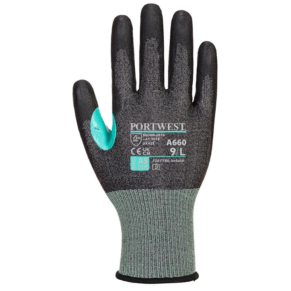 Portwest A660 CS VHR18 Cut Level A5 PU Palm Glove, 1 pair