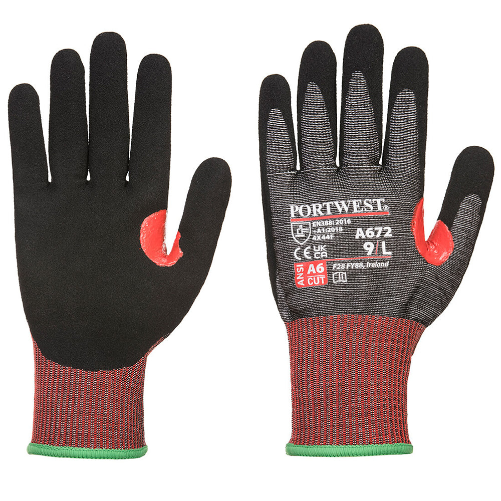 Portwest A672 CS AHR13 13-mil Cut Level A6 Nitrile Foam Glove, 1 pair