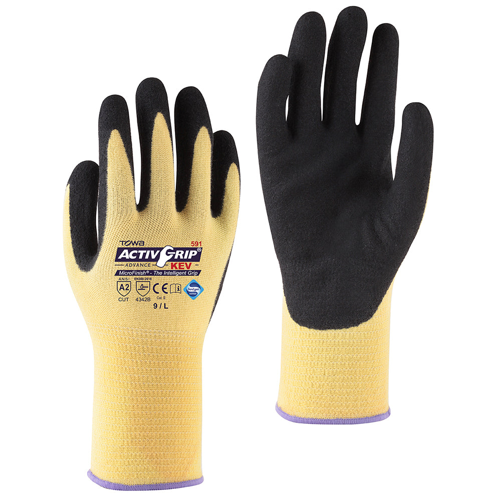 TOWA™ ActivGrip™ Advance-KEV Kevlar Gloves + MicroFinish® Nitrile Coat, 1 dozen (12 pairs)