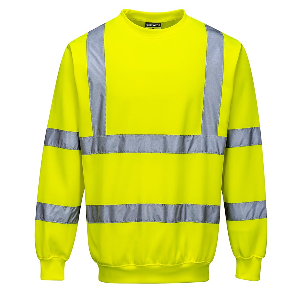 Portwest B303 Series Hi Vis Sweatshirt with Crew Neck