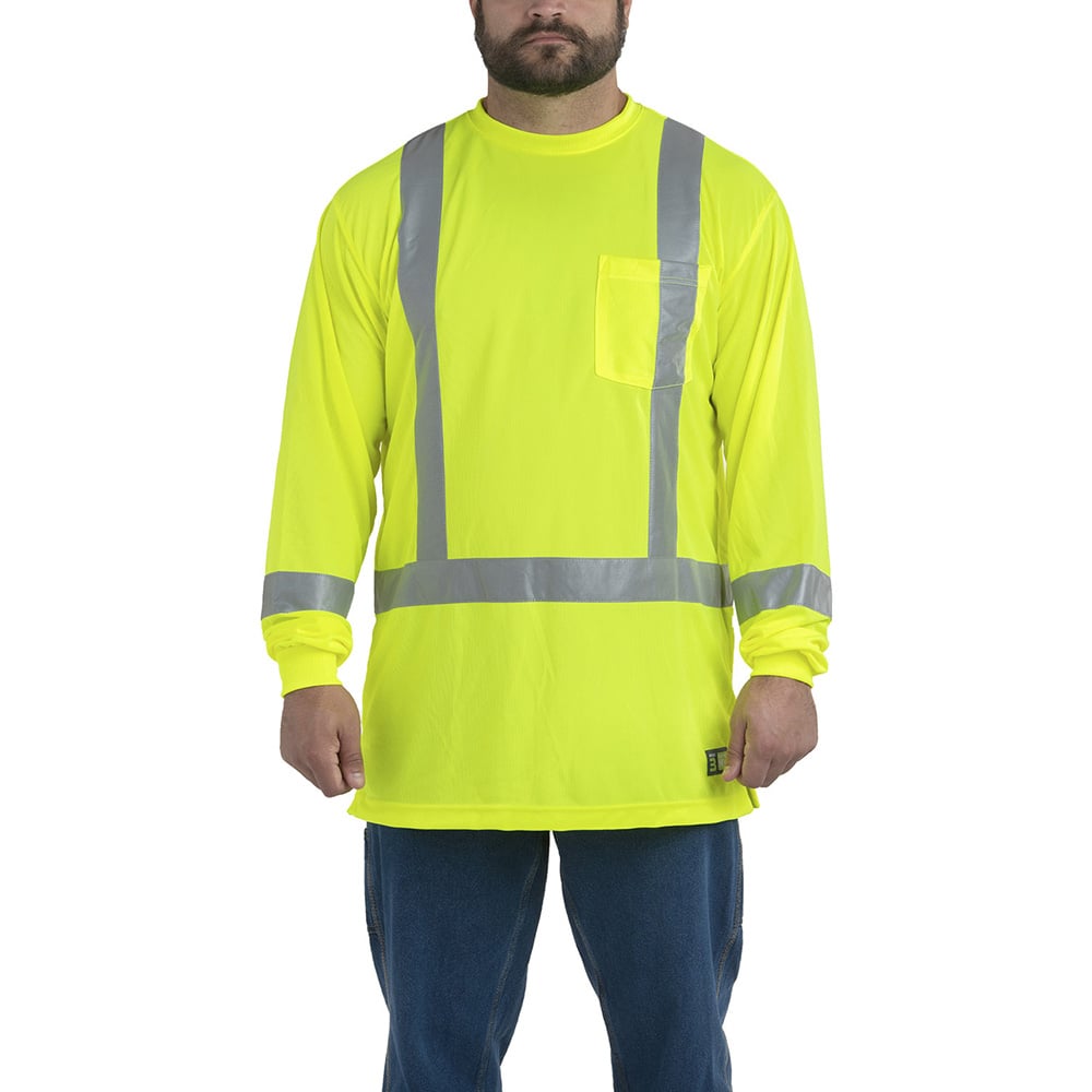 Berne HVK013 Class 3 Hi Vis Long Sleeve T-Shirt with Chest Pocket - Gorvex.com