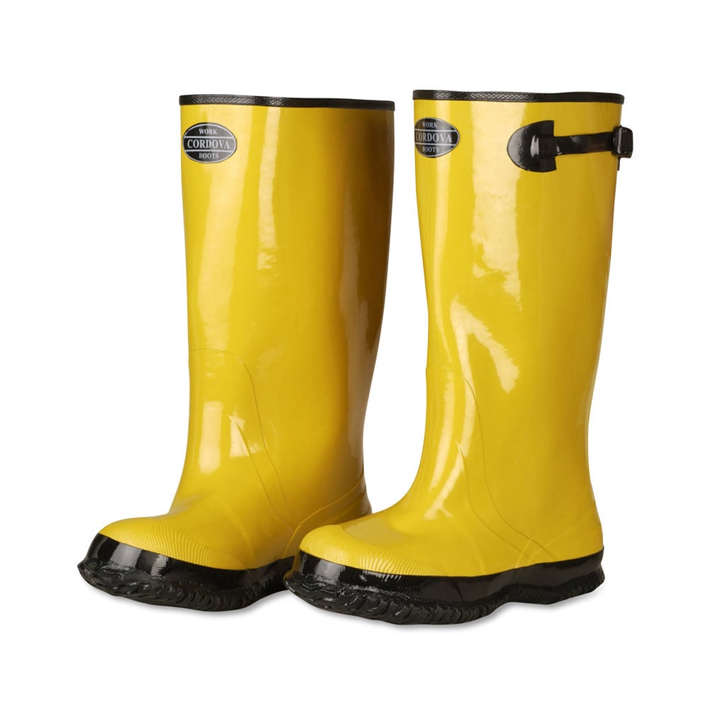 Cordova BYS 17" Yellow Rubber Slush Boots with Adjustable Top Strap, 1 pair