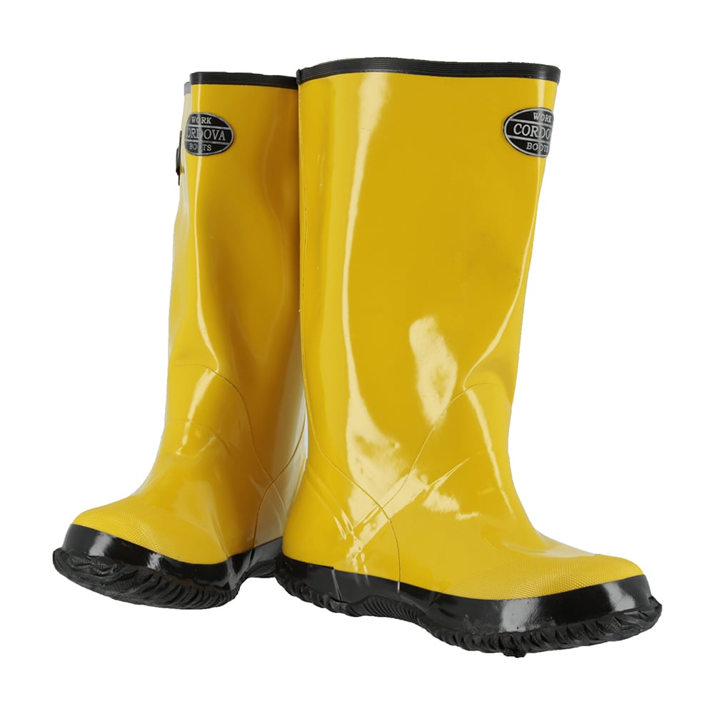 Cordova BYS 17" Yellow Rubber Slush Boots with Adjustable Top Strap, 1 pair