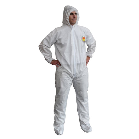 C - MAX™ SMS Coverall with Elastic Hood, Wrist, Waist, Ankle + Boot, 1 case (25 pieces) - Gorvex.com