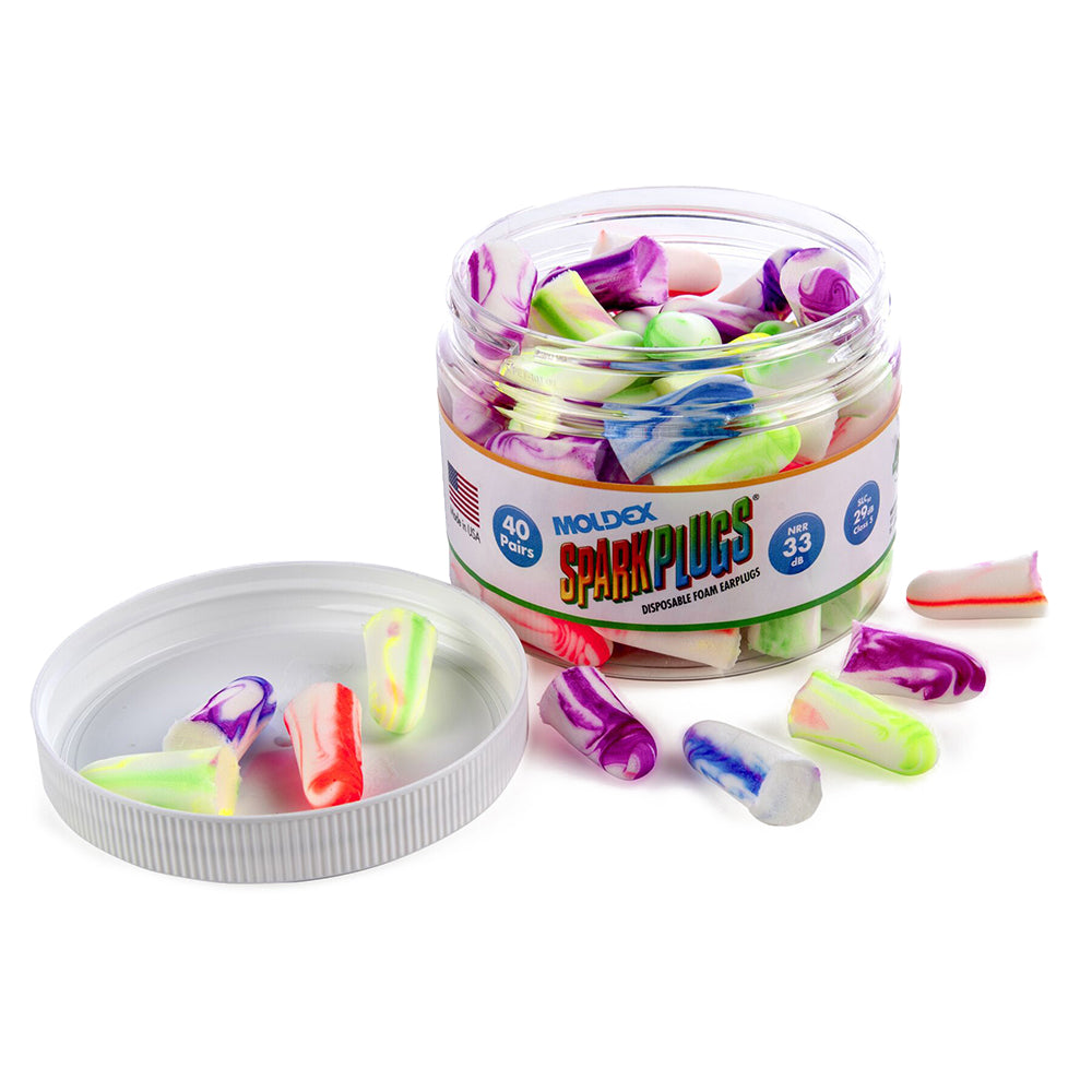 Moldex 6684 SparkPlugs Uncorded Disposable Earplugs, 1 jar (40 pairs)