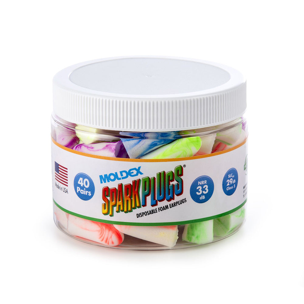 Moldex 6684 SparkPlugs Uncorded Disposable Earplugs, 1 jar (40 pairs)