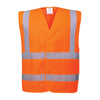 Portwest C470 Hi Vis Two Band and Brace Vest with Hook & Loop Closure