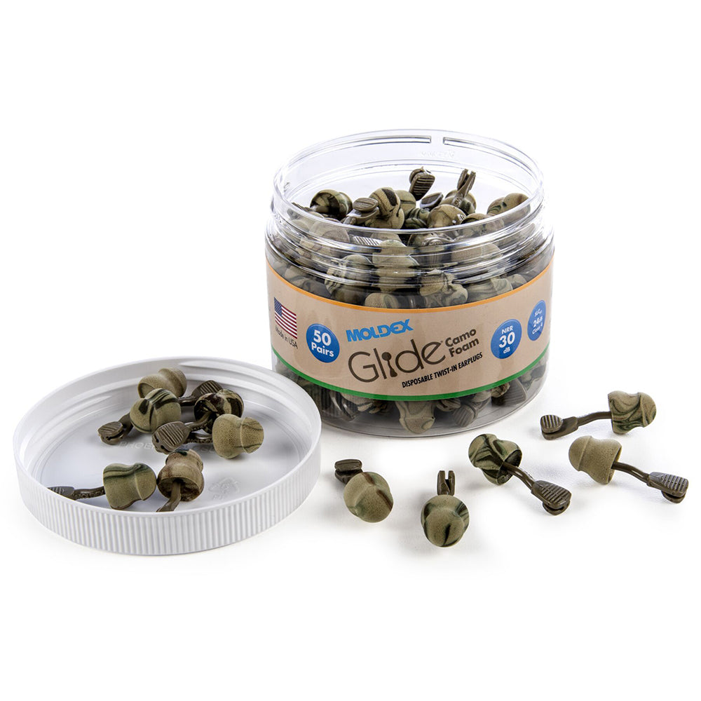 Moldex 6687 Glide Camo Uncorded Disposable Earplug, 1 jar (50 pairs)