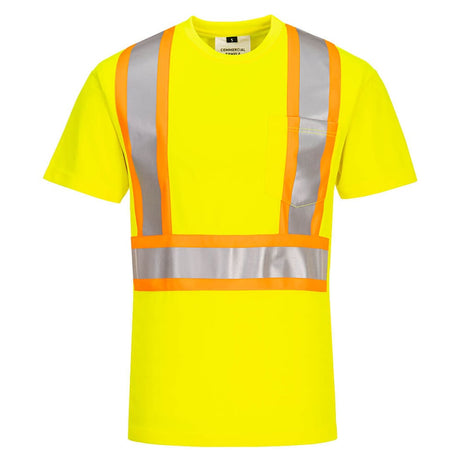 Portwest CA110 Class 2 X-Back Short Sleeve T-Shirt with Contrast Tape