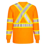 Portwest CA111 Class 3 X-Back Long Sleeve T-Shirt with Contrast Tape