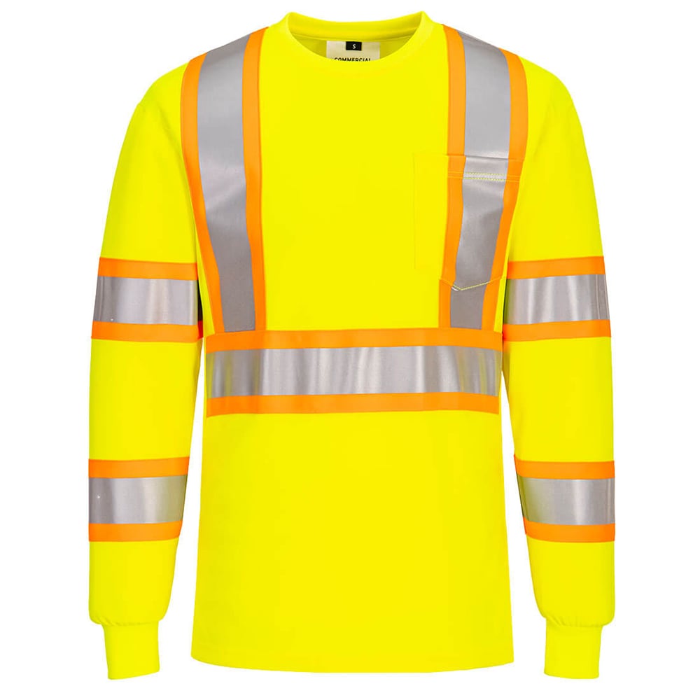 Portwest CA111 Class 3 X-Back Long Sleeve T-Shirt with Contrast Tape