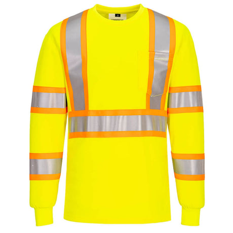 Portwest CA111 Class 3 X-Back Long Sleeve T-Shirt with Contrast Tape