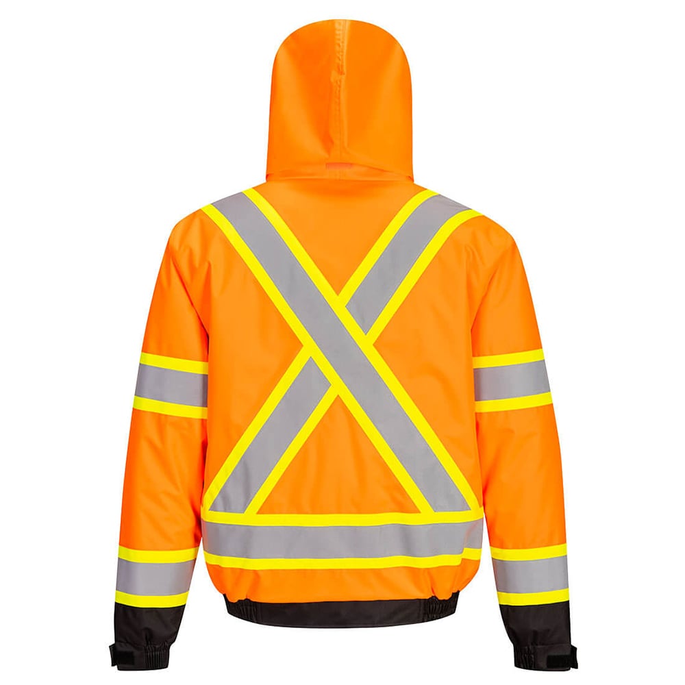 Portwest CA160 Hi Vis Winter Bomber Jacket with X Back Tape