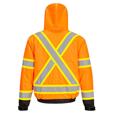 Portwest CA160 Hi Vis Winter Bomber Jacket with X Back Tape