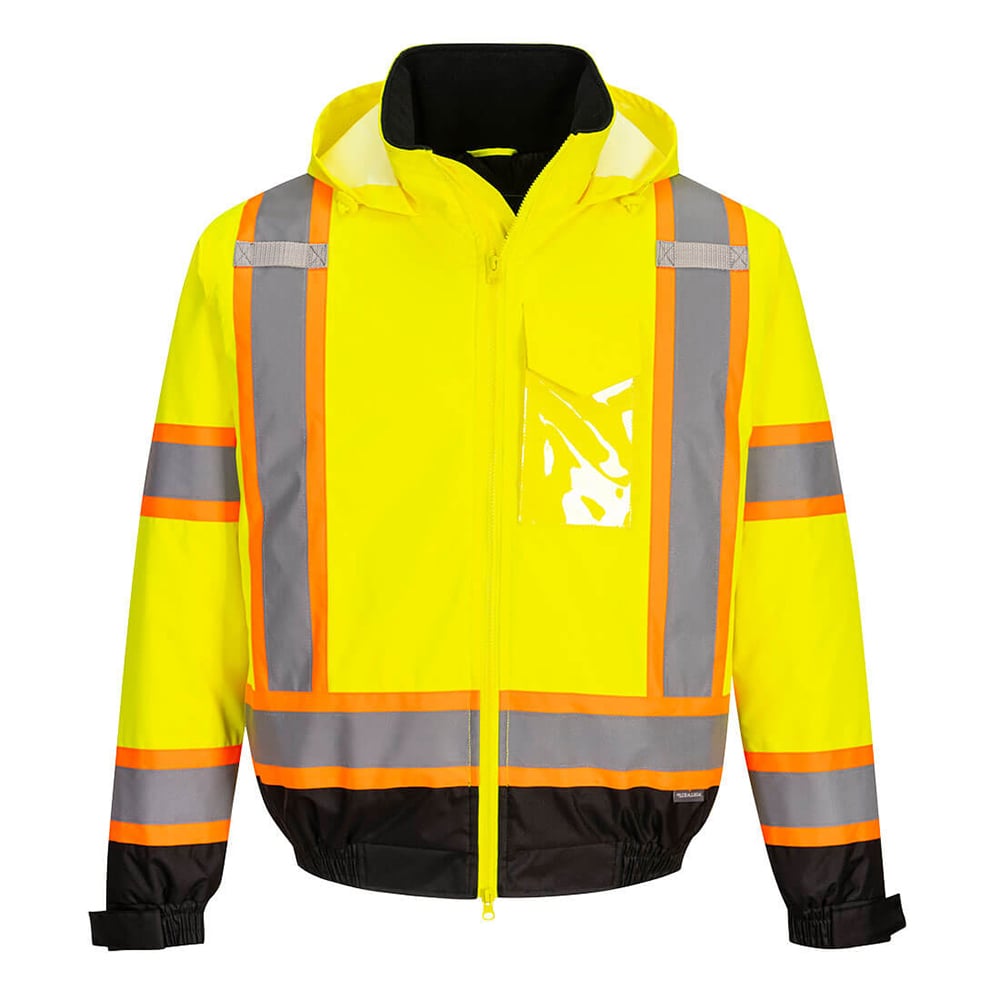 Portwest CA160 Hi Vis Winter Bomber Jacket with X Back Tape