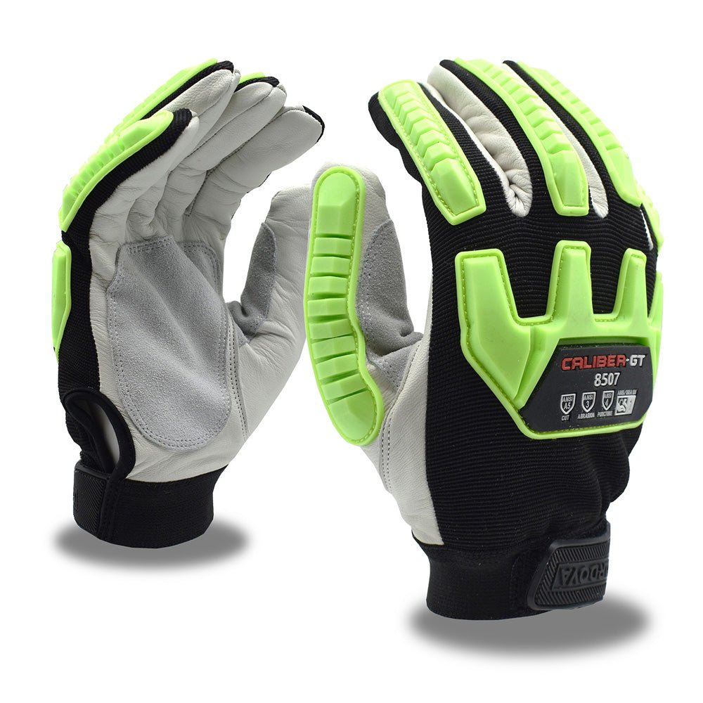 CALIBER - GT™ 8507 HPPE/Steel Lined Goatskin Glove with TPR + Spandex Back, 1 pair - Gorvex.com