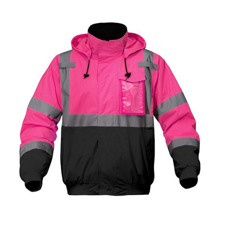 Class 3 Pink Two - Tone Winter Bomber Jacket - Gorvex.com