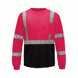 Colored Long Sleeve Safety T-Shirt with Black Bottom, Non - ANSI - Gorvex.com
