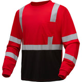 Colored Long Sleeve Safety T-Shirt with Black Bottom, Non - ANSI - Gorvex.com