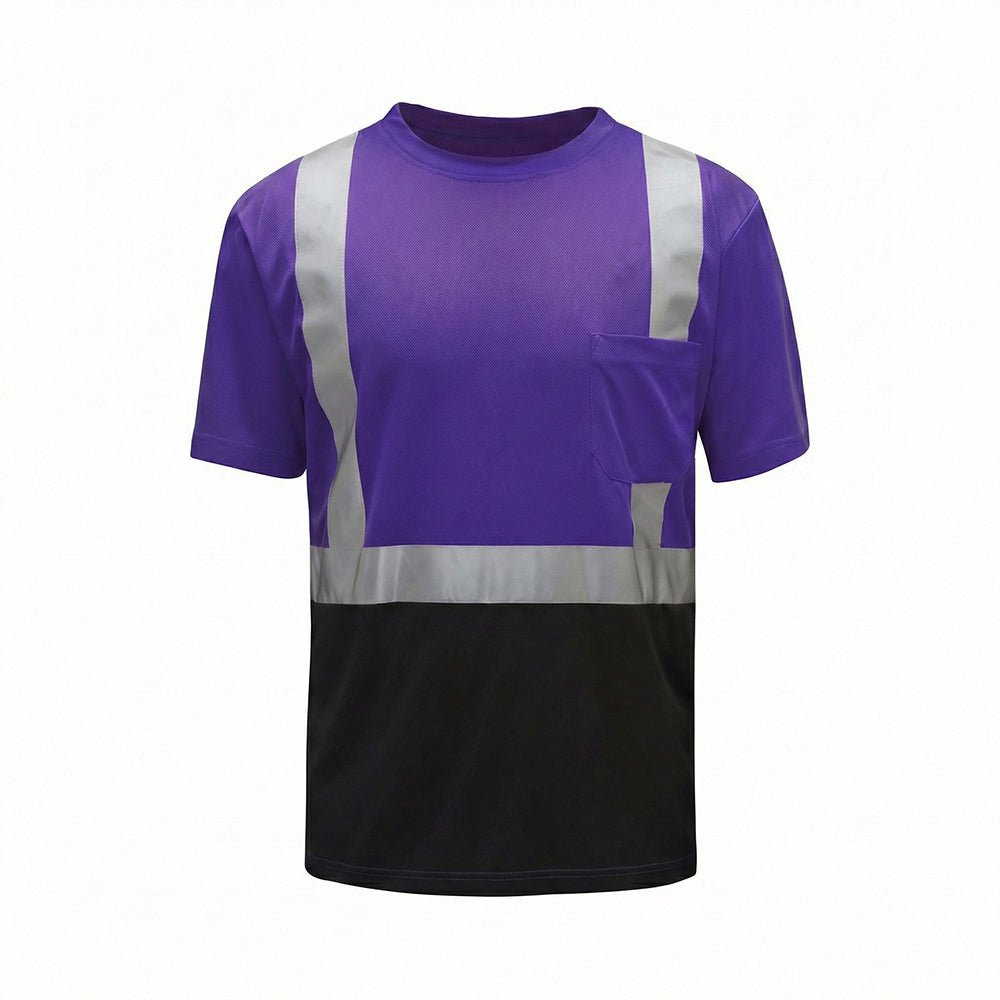 Colored Short Sleeve Safety T-Shirt with Black Bottom, Non - ANSI - Gorvex.com