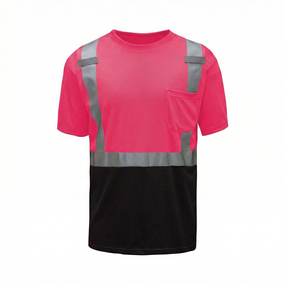 Colored Short Sleeve Safety T-Shirt with Black Bottom, Non - ANSI - Gorvex.com
